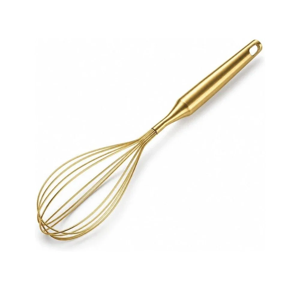 Gold Stainless Steel Balloon Whisk 13” Kitchen Egg Beater Mixing Baking Tool